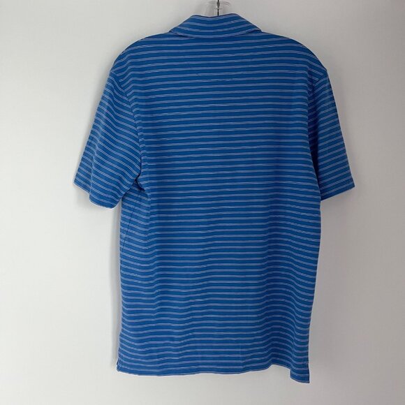 Johnnie O Hangin Out Blue Pink Striped Performance Polo Shirt Small Cotton - Picture 8 of 8